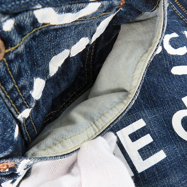 実際に弊社で買取させて頂いたJUNYA WATANABE MAN COMME des GARCON×10・corso・como×LEVI'S ペイント加工 デニム パンツ SS-P201/AD2007/33の画像 8枚目