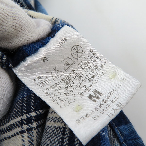 実際に弊社で買取させて頂いたM/エム 袖スター 長袖チェックシャツ Mの画像 3枚目