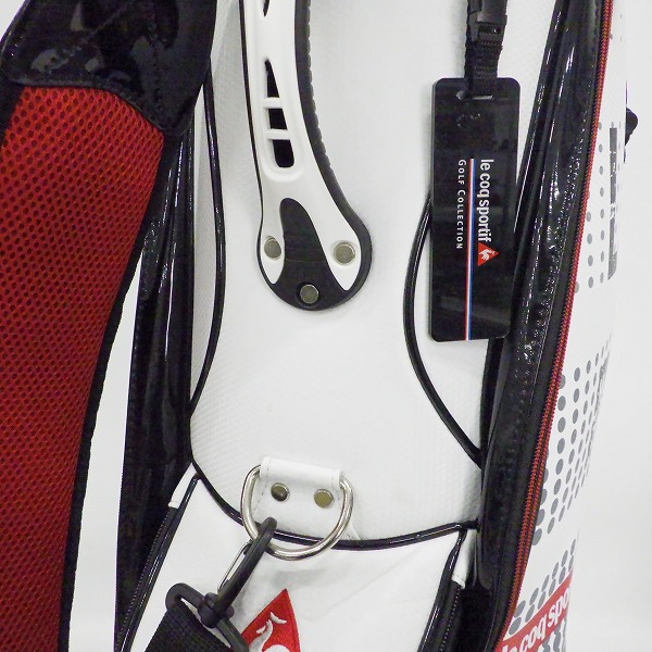 実際に弊社で買取させて頂いたle coq sportif/ルコックスポルティフ ゴルフ QQBPJJ06 9型 6分割キャディバッグ ホワイトｘブラックの画像 4枚目