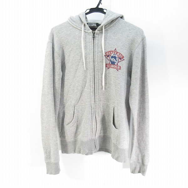 実際に弊社で買取させて頂いたHYSTERIC GLAMOUR/ヒステリックグラマー 14SS CLASSIC PUB ガール プリント パーカー グレー 0241CF01/L