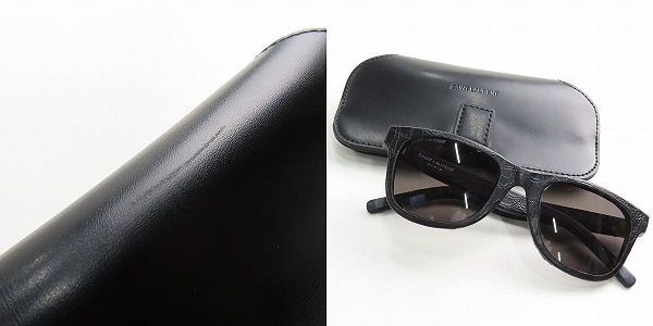 実際に弊社で買取させて頂いたSAINT LAURENT/サンローラン レザー サングラス SL51 027の画像 9枚目