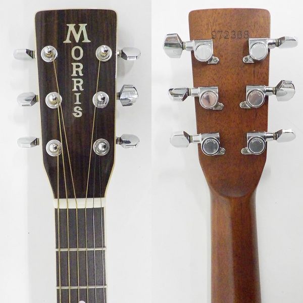 実際に弊社で買取させて頂いた★Morris/モーリス W-35 アコースティックギター/アコギ 縦ロゴ 幌馬車ラベル 日本製の画像 2枚目