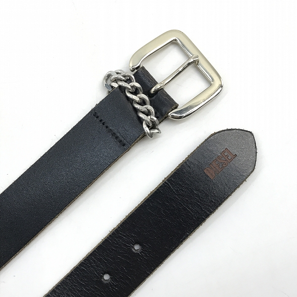 実際に弊社で買取させて頂いた【JPタグ】DIESEL/ディーゼル チェーン装飾 レザーベルト 90cm の画像 1枚目