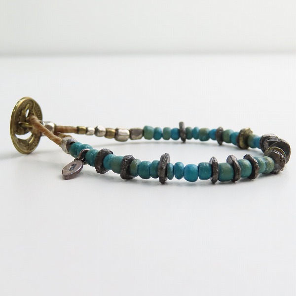 実際に弊社で買取させて頂いたAMP JAPAN/アンプジャパン Coconut Beads Bracelet/ココナッツ ビーズ ブレスレット ブルーの画像 2枚目