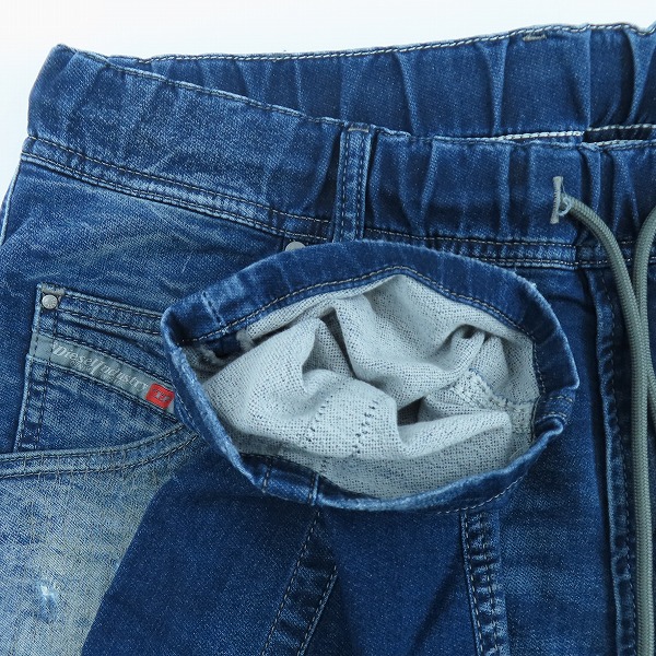 実際に弊社で買取させて頂いたDIESEL/ディーゼル JOGG JEANS/ジョグジーンズ KROOLEY ダメージ加工 ストレッチ/スウェット デニムパンツ/W32の画像 2枚目