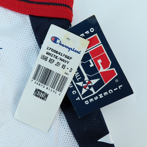実際に弊社で買取させて頂いた【未使用】Champion/チャンピオン アメリカ代表 オリンピック ドリームチーム ユニフォーム #9 ミッチ・リッチモンド/白/40の画像 7枚目