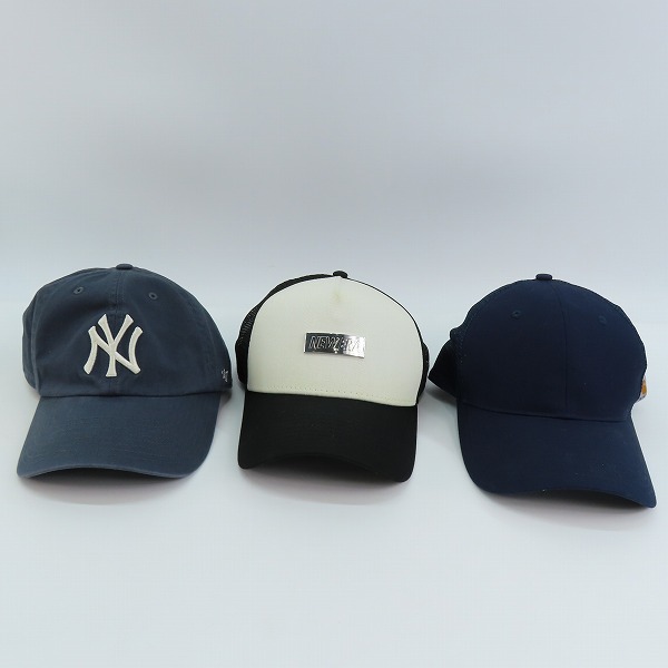 実際に弊社で買取させて頂いたNEW ERA/ニューエラ 47 Brand ニューヨーク・ヤンキース/メタルプレート/カーハート キャップ/帽子 3点セットの画像 1枚目