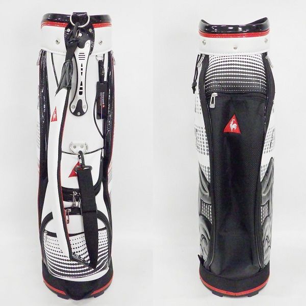 実際に弊社で買取させて頂いたle coq sportif/ルコックスポルティフ ゴルフ QQBPJJ06 9型 6分割キャディバッグ ホワイトｘブラックの画像 2枚目