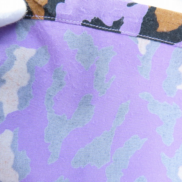 実際に弊社で買取させて頂いたWACKO MARIA/ワコマリア LEOPARD HAWAIIAN SHIRT L/S レオパード ハワイアンシャツ/アロハシャツ パープル/XLの画像 5枚目