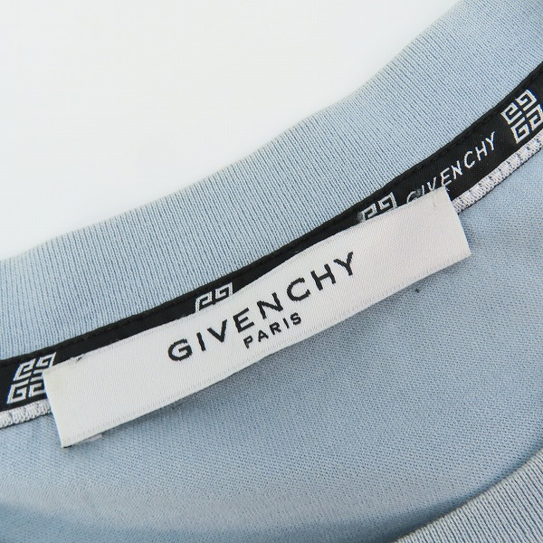 実際に弊社で買取させて頂いたGIVENCHY/ジバンシィ ヴィンテージロゴ スリムフィットクルーネック半袖Tシャツ ブルー BM70K93002/XLの画像 2枚目