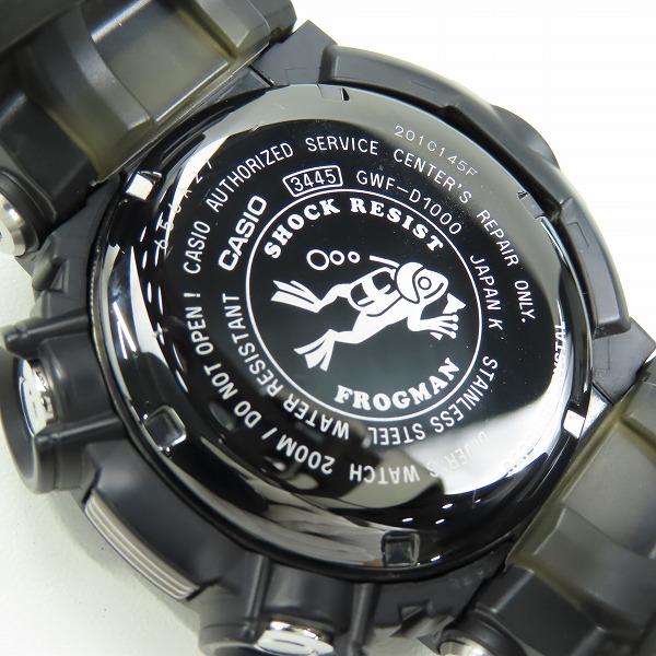 実際に弊社で買取させて頂いたG-SHOCK/Gショック FROGMAN/フロッグマン MASTER OF G/マスターオブG タフソーラー GWF-D1000-1JFの画像 4枚目