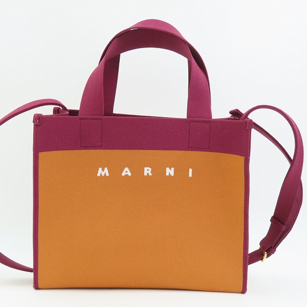 実際に弊社で買取させて頂いたMARNI/マルニ ジャカード バイカラー ショッピングバッグ トートバッグ SHMP0083A0の画像 1枚目