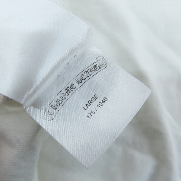 実際に弊社で買取させて頂いた【JPタグ】CHROME HEARTS/クロムハーツ Tバー 胸ポケットTシャツ ホワイト Lの画像 4枚目