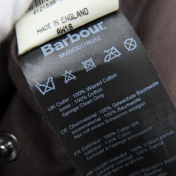 実際に弊社で買取させて頂いたBarbour/バーブァー BEAUFORT WAX JACKET/ビューフォート ワックスジャケット MWX0017RU52/C34/86CMSの画像 5枚目