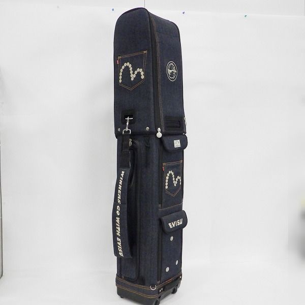実際に弊社で買取させて頂いたEVISU GOLF/エヴィスゴルフ/エビス 3分割キャディバッグ 収納ボックス・キャスター付き デニム/ジーンズ 