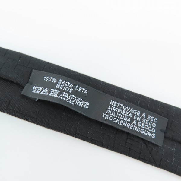 実際に弊社で買取させて頂いたHERMES/エルメス アップサイドダウン ブラック シルク ネクタイの画像 5枚目