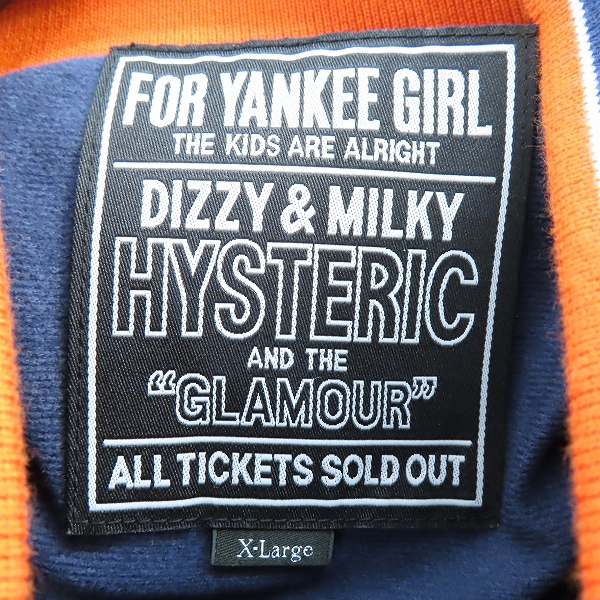 実際に弊社で買取させて頂いたHYSTERIC GLAMOUR/ヒステリックグラマー MAKE ME SMILE スタジャン  02233AB10 /XLの画像 2枚目