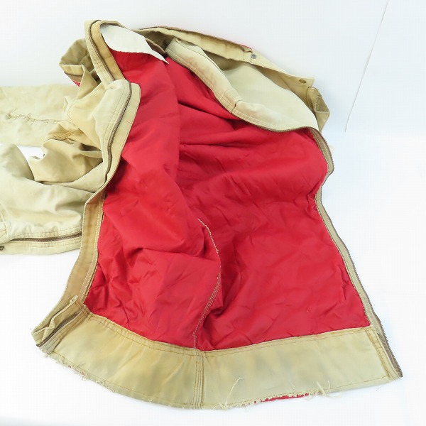 実際に弊社で買取させて頂いたCarhartt/カーハート ダック地 コーデュロイ襟 つなぎ/オールインワン ベージュの画像 5枚目