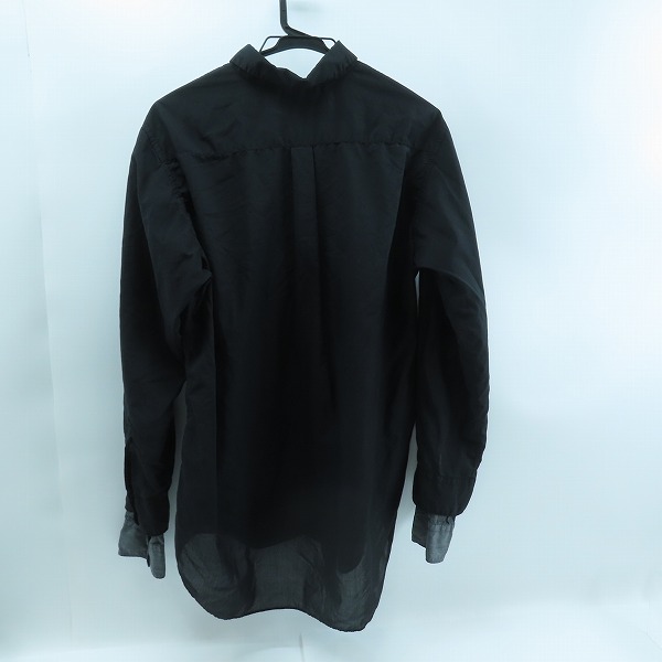 実際に弊社で買取させて頂いたBLACK COMME des GARCONS/ブラックコムデギャルソン AD2015 長袖 レイヤード シャツ 1P-B013/Lの画像 1枚目