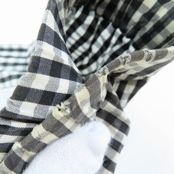 実際に弊社で買取させて頂いたA BATHING APE/アベイシングエイプ ギンガムチェック ジップアップ パーカー ジャケット ホワイト×ブラック/XLの画像 6枚目