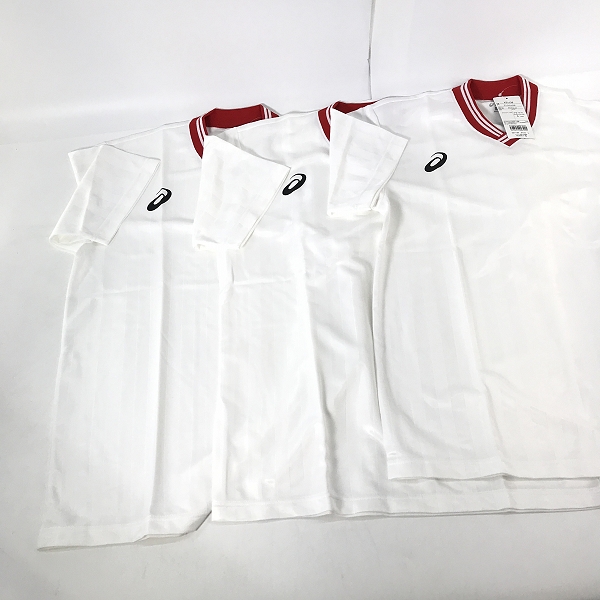実際に弊社で買取させて頂いた【おまとめ/未使用】ASICS/アシックス ゲームシャツHS ホワイト×レッド XS1138 サイズLの画像 1枚目