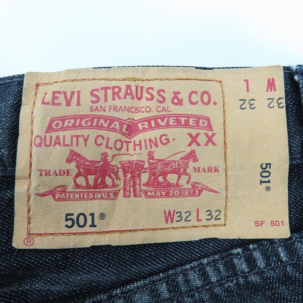 実際に弊社で買取させて頂いたLEVI'S/リーバイス 501 ブラックデニムパンツ 501-0601 /W32 L32の画像 3枚目