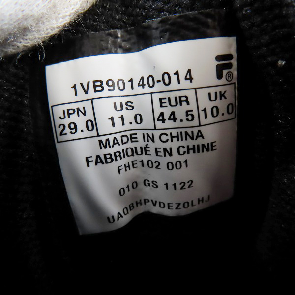 実際に弊社で買取させて頂いた【未使用】FILA/フィラ MASHBURN ハイカットスニーカー FHE102 001/29の画像 5枚目