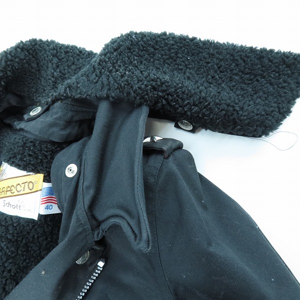 実際に弊社で買取させて頂いたschott×whiz limited/ショット×ウイズリミテッド ボアライナー付き ライダースジャケット M73188 /40の画像 5枚目