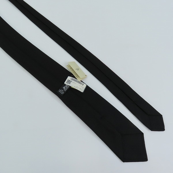 実際に弊社で買取させて頂いたHERMES/エルメス アップサイドダウン ブラック シルク ネクタイの画像 4枚目