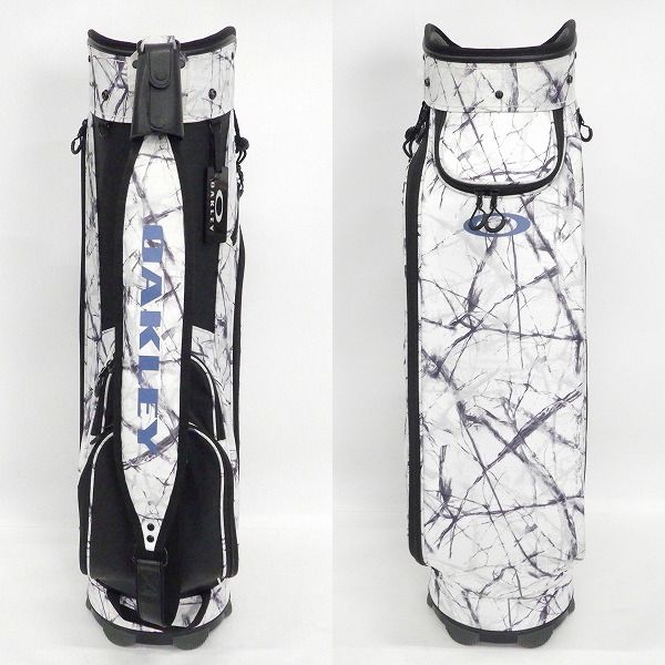 実際に弊社で買取させて頂いたOAKLEY/オークリー ゴルフ 921568 JP 6分割キャディバッグ ブラックｘプリントの画像 2枚目