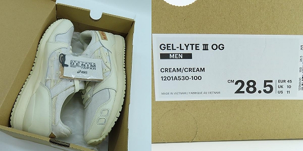 実際に弊社で買取させて頂いたasics/アシックス GEL-LYTE III OG/ゲルライトスリー オージー スニーカー 1201A530-100/28.5の画像 9枚目