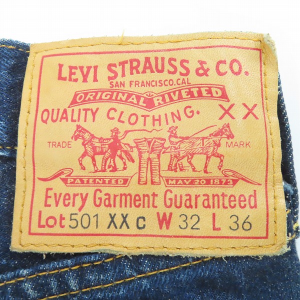 実際に弊社で買取させて頂いたLEVI’S/リーバイス 501XXC USA製 隠しリベット 555刻印 デニムパンツ/ジーンズ 37201-0003 W32 L36の画像 2枚目