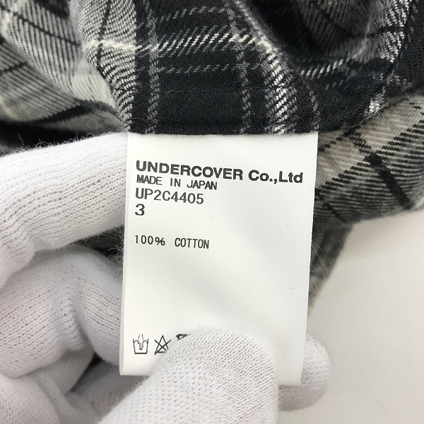実際に弊社で買取させて頂いたUNDERCOVER/アンダーカバー コットン チェック シャツ UP2C4405/3の画像 3枚目