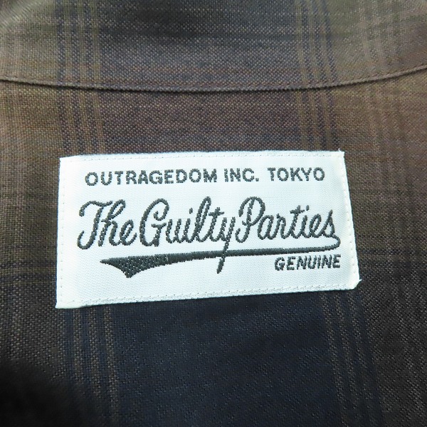 実際に弊社で買取させて頂いたWACKO MARIA/ワコマリア GUILTY PARTIES オンブレチェック 長袖 オープンカラーシャツ ブラウン系/XLの画像 2枚目
