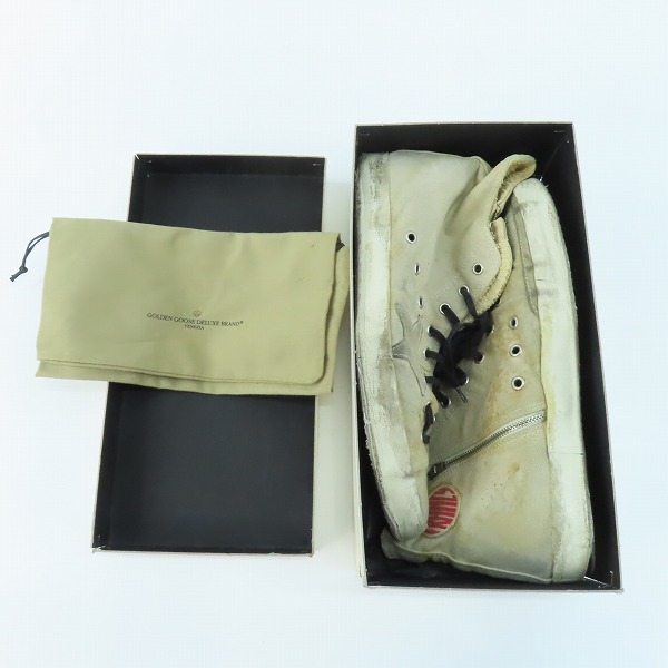 実際に弊社で買取させて頂いた【観賞用】GOLDEN GOOSE/ゴールデングース キャンバスハイカットスニーカー ベージュ/43の画像 8枚目