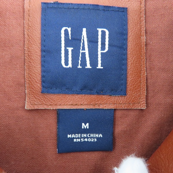 実際に弊社で買取させて頂いたGAP/ギャップ オールド 90sレザージャケット ヴィンテージ/Ｍの画像 2枚目