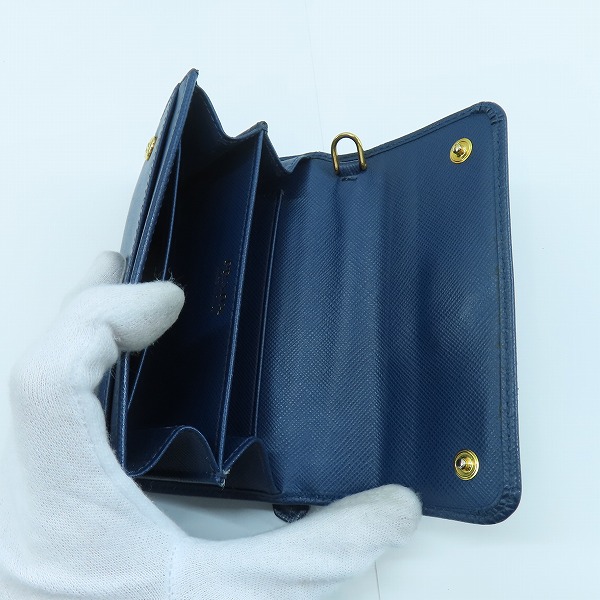 実際に弊社で買取させて頂いたPRADA/プラダ サフィアーノ チェーン付き ミニウォレット 財布 1MC015の画像 2枚目