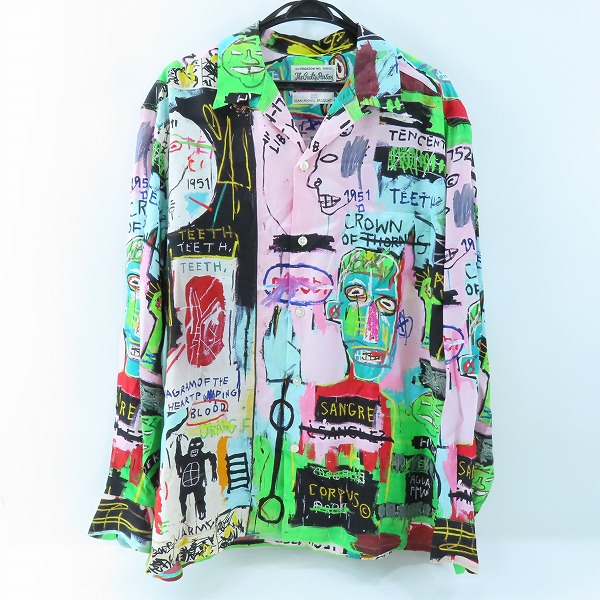 実際に弊社で買取させて頂いたWACKO MARIA×JEAN MICHEL BASQUIAT/ワコマリア×ジャンミシェルバスキア 22AW L/S TYPE-3 ハワイアンシャツ/XL