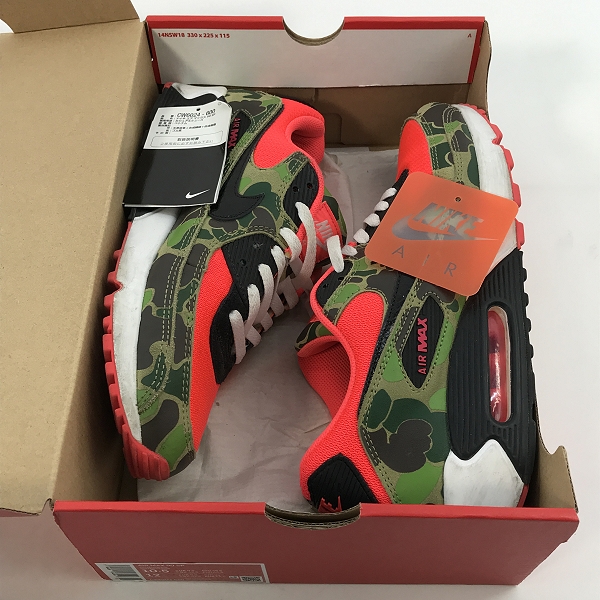 実際に弊社で買取させて頂いたNIKE×atmos/ナイキ×アトモス AIR MAX 90 SP REVERSE DUCK CAMO/リバース ダック カモ CW6024-600/28.5の画像 8枚目
