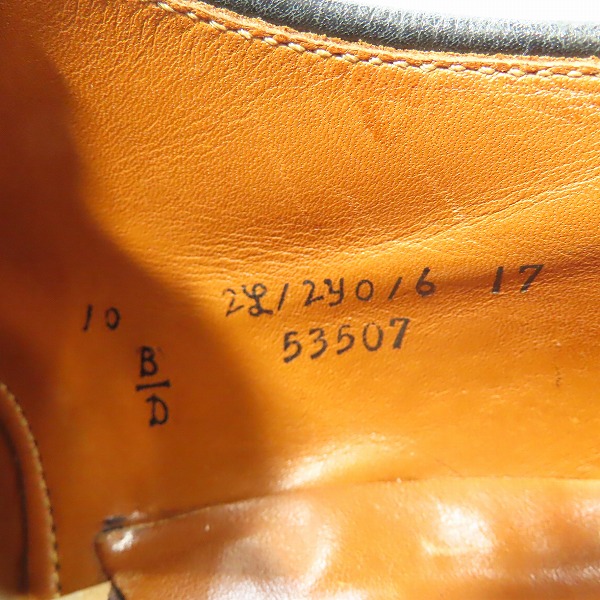 実際に弊社で買取させて頂いたALDEN/オールデン カーフレザー プレーントゥシューズ 53507/10の画像 5枚目