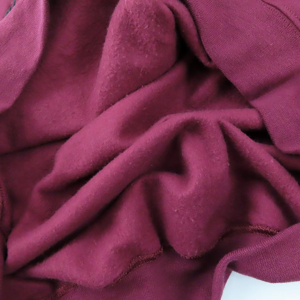 実際に弊社で買取させて頂いたWACKO MARIA/ワコマリア JERZEES 22AW オールドイングリッシュロゴ 刺繍 スウェット ボルドー/XLの画像 6枚目