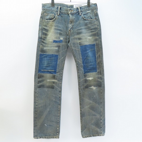 実際に弊社で買取させて頂いたNEIGHBORHOOD ネイバーフッド RUST.SAVAGE.NARROW/14OZ-PT デニムパンツ ジーンズ リペア加工 132DCNH-PTM21 S