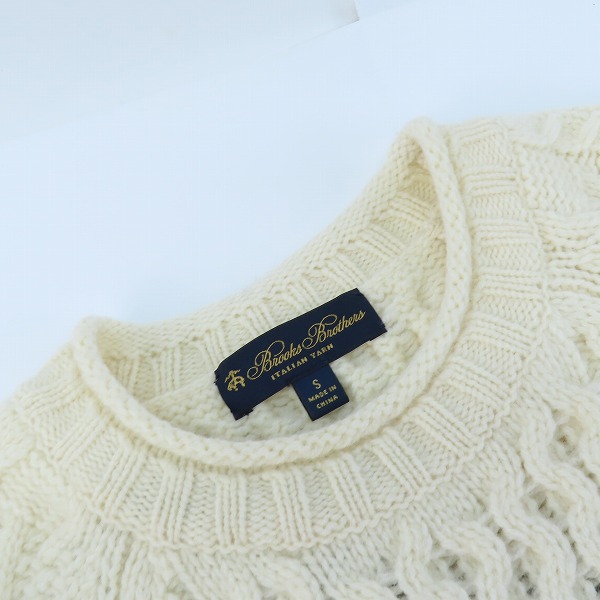 実際に弊社で買取させて頂いたBROOKS BROTHERS/ブルックスブラザーズ ウールケーブルニット/Sの画像 4枚目