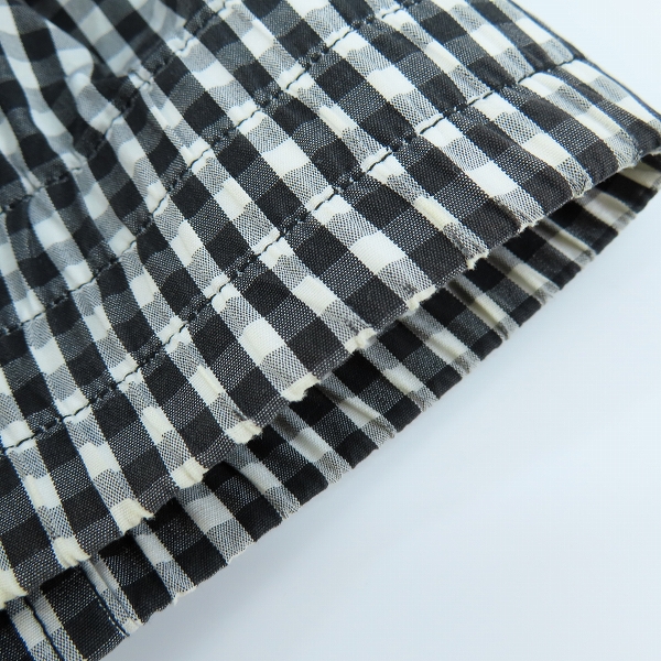 実際に弊社で買取させて頂いたA BATHING APE/アベイシングエイプ ギンガムチェック ジップアップ パーカー ジャケット ホワイト×ブラック/XLの画像 8枚目