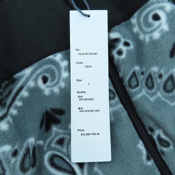 実際に弊社で買取させて頂いた【未使用】 CHALLENGER/チャレンジャー BANDANA FLEECE JACKET フリースジャケット CLG-JK 023-007/Lの画像 5枚目
