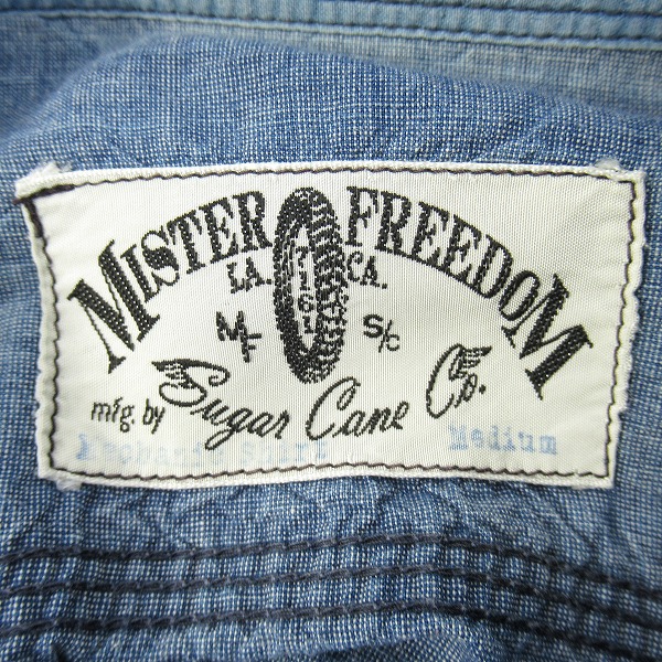 実際に弊社で買取させて頂いたSUGAR CANE×Mister Freedom/シュガーケン×ミスターフリーダム シャンブレー 長袖シャツ/Mの画像 2枚目