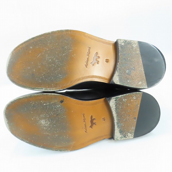 実際に弊社で買取させて頂いたMAISON KITSUNE/メゾンキツネ レザーレースアップブーツ LM04311LC0041-P199/41の画像 2枚目