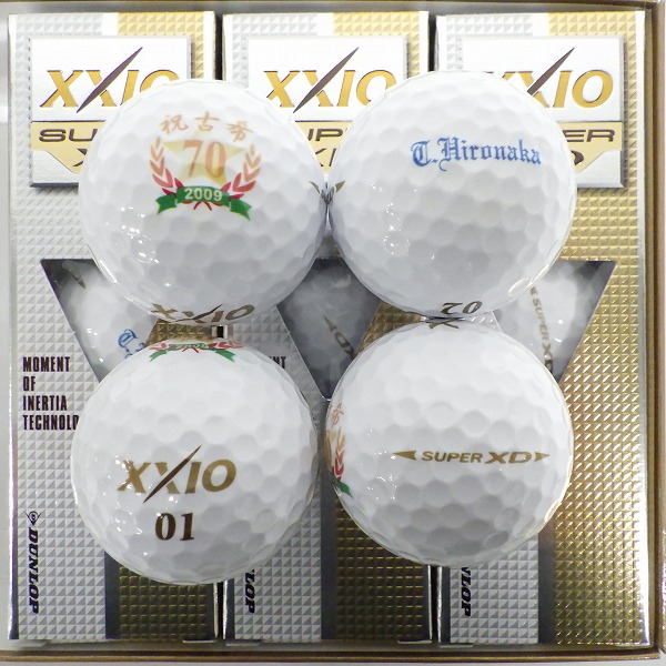実際に弊社で買取させて頂いた【未使用/オウンネーム】DUNLOP/ダンロップ XXIO/ゼクシオ SUPER XD ゴルフボール ホワイト 1ダースの画像 1枚目