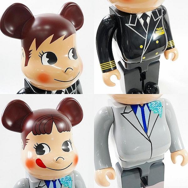 実際に弊社で買取させて頂いた★(1)【未使用】MEDICOM TOY/メディコムトイ BE@RBRICK/ベアブリック ANA CA10代目 ペコちゃん & CAPTAIN ポコちゃん 1000%の画像 4枚目