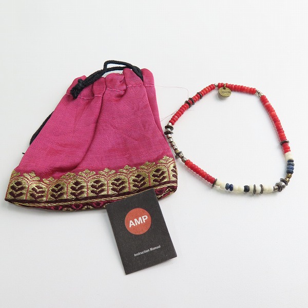 実際に弊社で買取させて頂いたAMP JAPAN/アンプジャパン ビーズ チャーム付き アンクレット レッドの画像 8枚目